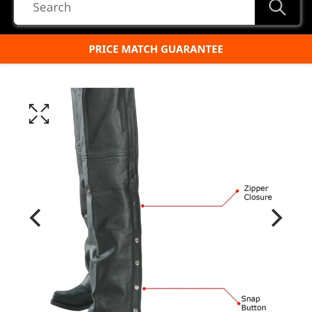 NWT. Womens Black Leather Chaps. SZ 10 - Picture 4 of 10